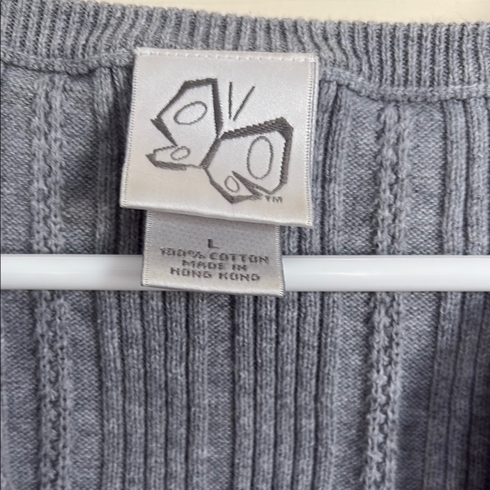 Gray Ribbed Women's Top - Picture 2 of 2
